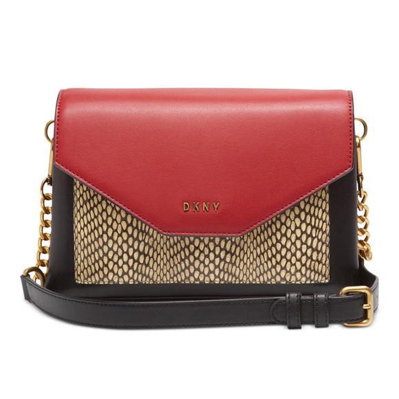 Dkny Handbags - DKNY Alexa Leather Flap Crossbody